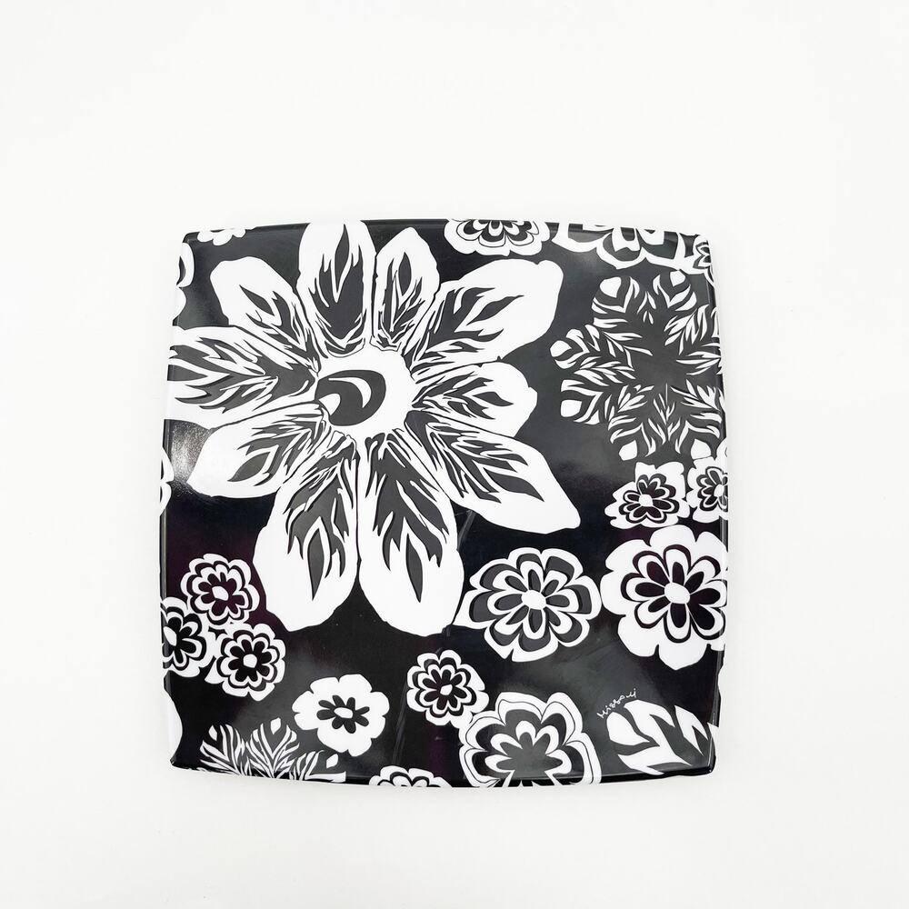 MISSONI FOR TARGET Salad Plate Melamine Black White Floral Vintage Y2K